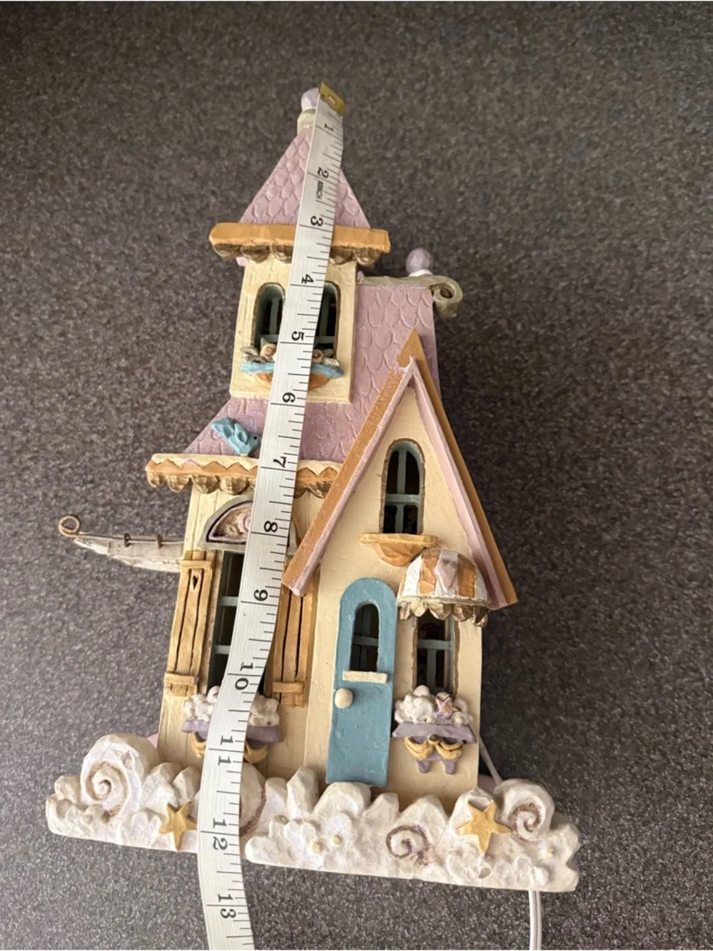 Kurt S. Adler Lighted STAR DUST FACTORY House Whimsical Pastel Fairy House Lamp